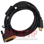 картинка Шнур шт.HDMI- шт.DVI диам.-8,0мм., gold, 2м., чёрный от интернет магазина Radiovip