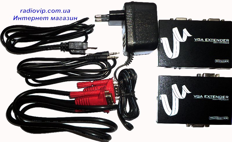 картинка Устройство передачи VGA и звук по кабелю витая пара 100 м VGA-EX 100m от интернет магазина Radiovip