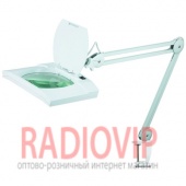 картинка Лупа-лампа с LED подсветкой на струбцине, прямоуг., 5Х, диам-190х157мм от интернет магазина Radiovip