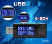 картинка USB тестер KWS-MX16 тока,напряжения,мощности и заряда от интернет магазина Radiovip