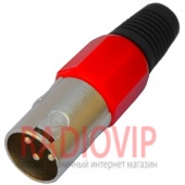 картинка Штекер CANON 3-х контакт.,под шнур, тип2, красный от интернет магазина Radiovip