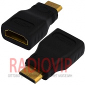 картинка Переходник шт.mini HDMI -гн.HDMI, gold, пластик от интернет магазина Radiovip