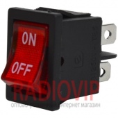 картинка Переключатель с подсветкой, красный, on-of, 4pin, 6A от интернет магазина Radiovip