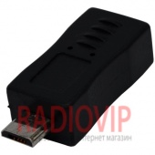 картинка Переходник шт.micro USB- гнездо mini USB, пластик от интернет магазина Radiovip