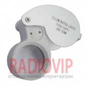 картинка Лупа ручная ювелирная c LED подсветкой, 30Х, диам-25мм MG210011 от интернет магазина Radiovip