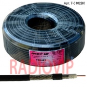 картинка Кабель RG-6 (1,02CCS+4.8PE+48/0,12AL-MG), диам-6,5мм, чёрный, 100м от интернет магазина Radiovip