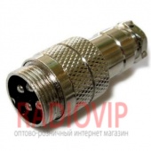картинка Разъем (M) микрофонный 4-х контакт., под кабель, корпус металл от интернет магазина Radiovip