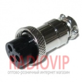 картинка Разъем (F) микрофонный 3-контакт.,под кабель,корпус металл от интернет магазина Radiovip
