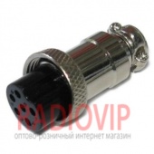 картинка Разъем (F) микрофонный 6-и контакт., под кабель, корпус металл от интернет магазина Radiovip