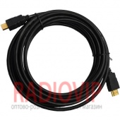 картинка Шнур HDMI (шт.- шт.) Vers.-1,4, диам.-6мм, gold, 5м, чёрный от интернет магазина Radiovip