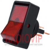 картинка Переключатель с подсветкой ASW-11D ON-OFF, 3pin, 12V, 20А, красный от интернет магазина Radiovip