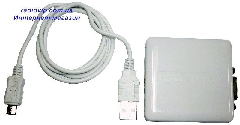 картинка Конвертор HDMI в VGA (HD-VGAmi) от интернет магазина Radiovip