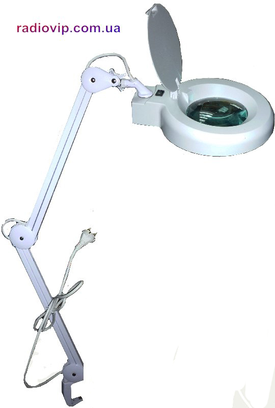 картинка Лупа-лампа с подсветкой на струбцине, диоптрий 5Х, диам-130мм 22W 8606C-D от интернет магазина Radiovip