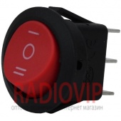 картинка Переключатель круглый RS-101-8C ON-OFF-ON, 3pin, 12V, 20А, красный от интернет магазина Radiovip