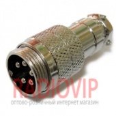 картинка Разъем (M) микрофонный 5-и контакт., под кабель, корпус металл от интернет магазина Radiovip