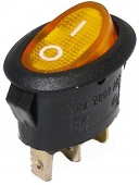 картинка Переключатель с подсветкой, желтый, on-of, 3pin 10A от интернет магазина Radiovip
