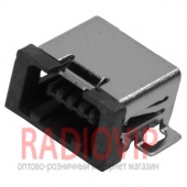 картинка Гнездо mini USB 4pin монтажное, SMT тип от интернет магазина Radiovip