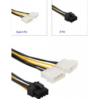 картинка Разветвитель для питания видеокарты PCI Express 8pin на 2x4 pin от интернет магазина Radiovip