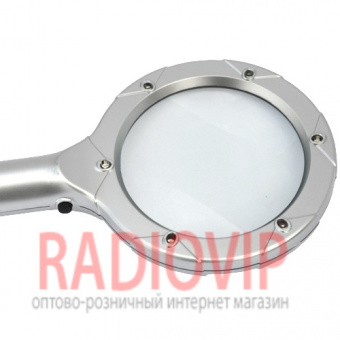 картинка Ручная лупа с LED подсветкой, 3X увеличение, диаметр 73 мм, Magnifier 8B-2 от интернет магазина Radiovip