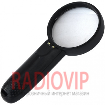 картинка Лупа ручная MG6B-4A круглая с LED подсветкой, 3Х, диам-65мм от интернет магазина Radiovip