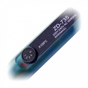 картинка Паяльник Zhongdi ZD-735 с регул. температуры, 60W, 200-480°C, керамический нагреватель от интернет магазина Radiovip