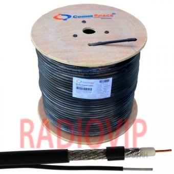 картинка Кабель RG-6 (F660BVM) с тросом, диам-6,8мм, чёрный, 305м от интернет магазина Radiovip