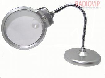 картинка Лупа настольная гибкая с LED MG4B-7, круглая, 2Х, диам-130мм. 5х22мм от интернет магазина Radiovip