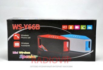 картинка Портативная Bluetooth колонка WSTER WS-Y66B+радиоприемник от интернет магазина Radiovip