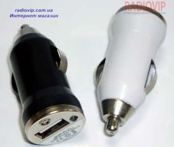 картинка Зарядка 12V (шт прикуривателя) - 1гн USB  (5V-1A) от интернет магазина Radiovip