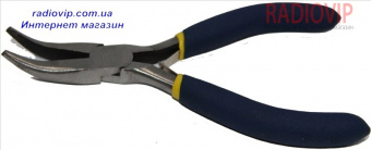 картинка Мини плоскогубцы с загнутым носиком, 125мм, синяя + желтая ручка от интернет магазина Radiovip