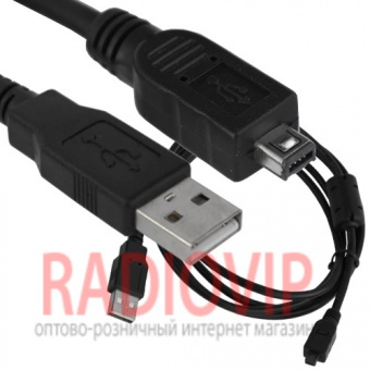 картинка Шнур шт.USB А -шт.miniUSB 4pin typeA,v2.0, с фильт., диам.-3,5мм, 1,5м от интернет магазина Radiovip