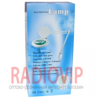 картинка Лупа-лампа на струбцине 8062D3 LED подсветка 84светод. 3Х, диам-180мм от интернет магазина Radiovip