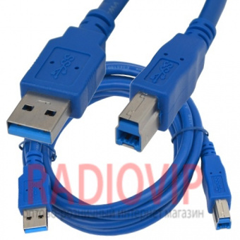 картинка Шнур USB (шт.A- шт.В), version 3.0, 1,5м, синий от интернет магазина Radiovip