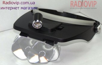 картинка Лупа бинокулярная налобная с подсветкой, 1,2Х 1,8Х 2,5Х 3,5Х MG81001 от интернет магазина Radiovip
