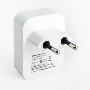 картинка Зарядное устройство Dual USB Wall Charger CH-2 white от интернет магазина Radiovip