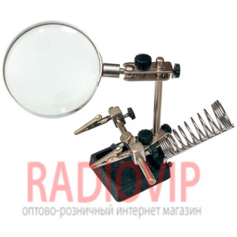 картинка Держатель третья рука MG16129, с лупой 3Х, диам-90мм от интернет магазина Radiovip