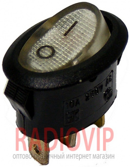 картинка Переключатель с подсветкой, белый, on-of, 3pin 10A от интернет магазина Radiovip