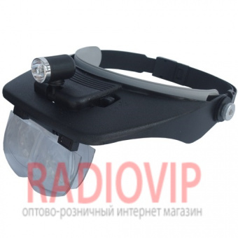 картинка Лупа бинокулярная налобная с подсветкой, 1,2Х 1,8Х 2,5Х 3,5Х  MG81001C от интернет магазина Radiovip