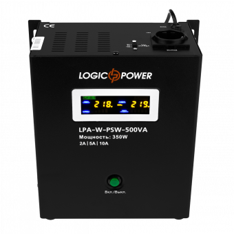 картинка ИБП Logicpower LPA-W-PSW-500VA(350Вт)2A/5A/10A с правильной синусоидой 12В от интернет магазина Radiovip