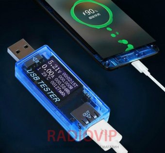 картинка USB тестер KWS-MX16 тока,напряжения,мощности и заряда от интернет магазина Radiovip