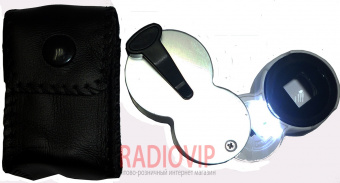 картинка Лупа ручная ювелирная с LED подсветкой, 45X диам=22мм, NO.9583 от интернет магазина Radiovip