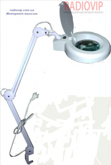 картинка Лупа-лампа с LED подсветкой настольная, круглая, 5Х, диам-125мм 8036L от интернет магазина Radiovip