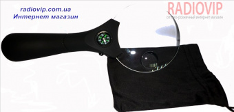 картинка Лупа ручная круглая H-605 с LED подсветкой 3x-4.5x d=90мм H-605 от интернет магазина Radiovip