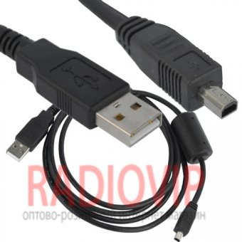картинка Шнур шт.USB А -шт.mini USB 4pin v2.0, с фильтром, диам.-3,5мм, 1,5м от интернет магазина Radiovip