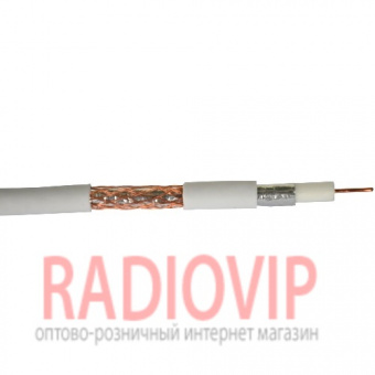 картинка Кабель RG-6 (1,02CU+4.8PE+48/0,12CCA), диам-6,8мм, белый, 100м от интернет магазина Radiovip