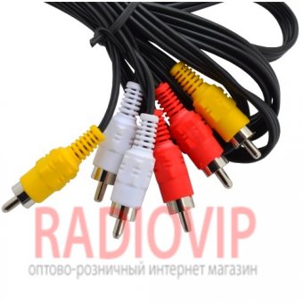картинка Шнур соединительный 3RCA х 3RCA, 1,8метра от интернет магазина Radiovip