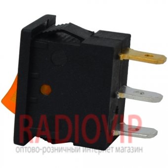 картинка Переключатель с подсветкой MIRS-101-2 ON-OFF, 3pin, 6A, 220V, желтый от интернет магазина Radiovip