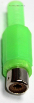 картинка Гнездо RCA под шнур корпус пластик,зелёное от интернет магазина Radiovip