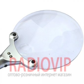 картинка Лупа ручная круглая с LED подсветкой 2Х+6Х диам. 130+26мм MG2B-10 от интернет магазина Radiovip