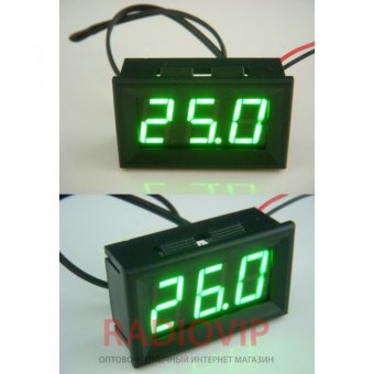 картинка Термометр электронный DC5 12v (зеленые цифры) от интернет магазина Radiovip